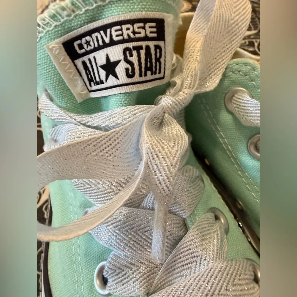 Converse Mint Green Sneakers with Studded Detail - Picture 8 of 10